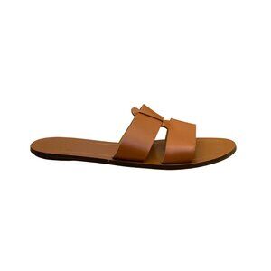 J. Crew Women’s Tan Brown Leather Double Straps Slip-On Sandals Size 7
